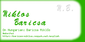 miklos baricsa business card